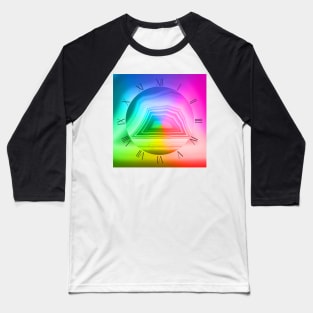 Fancy radiant rainbow colors agate slice mineral Baseball T-Shirt